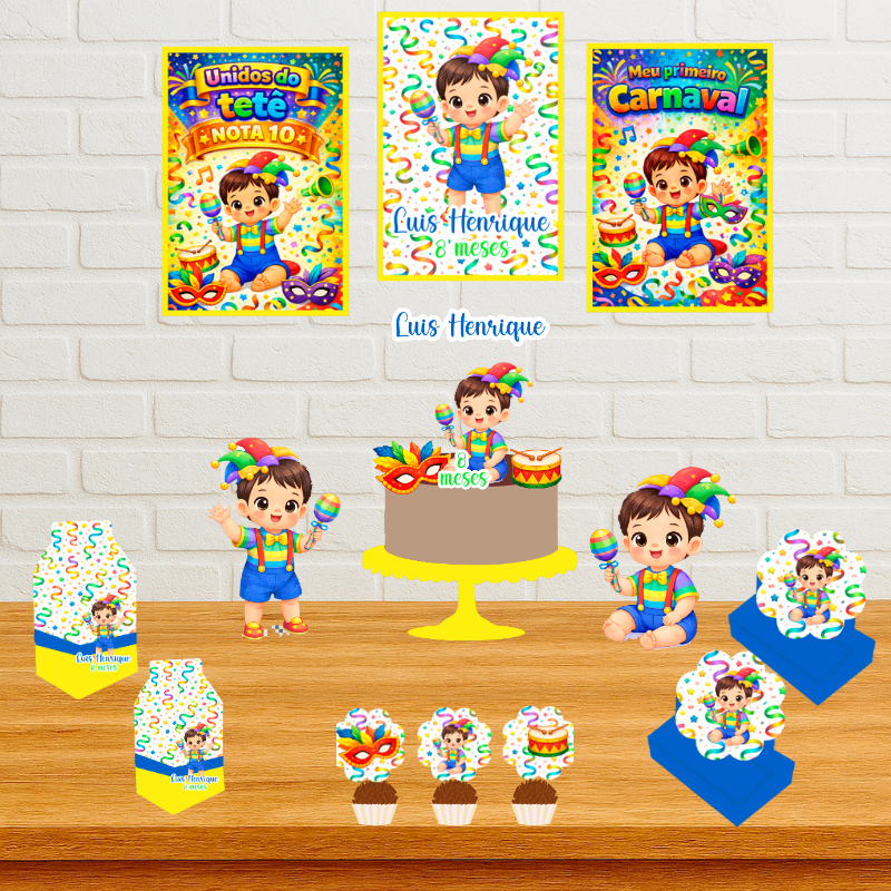 KIT MESVERSÁRIO CARNAVAL MENINO/ KIT SÓ UM BOLINHO CARNAVAL MENINO/ MESVERSÁRIO CARNAVAL MENINO em Oferta na Shopee