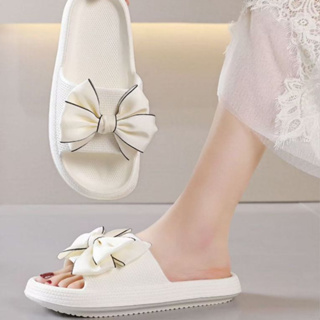 Sandálias Slide Nuvem Ultra Leve de sola grossa em EVA com laço, chinelos femininos confortáveis em Oferta na Shopee