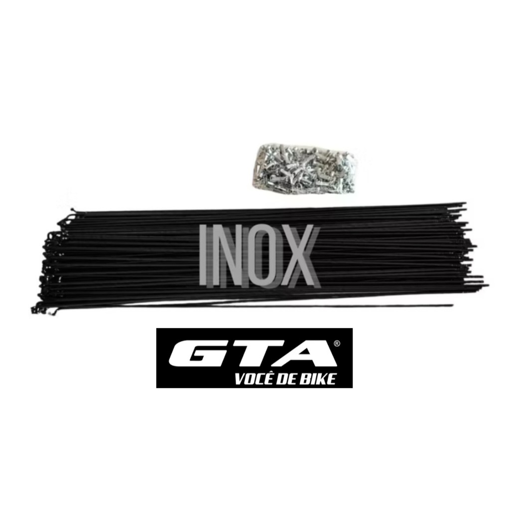 Raio Bike Aro 29/700 Fino INOX Preto 290 X 2.0mm Alta Resistência