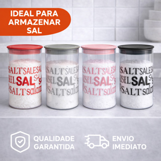 Pote Hermético Acrílico Sal 1000ml em Oferta na Shopee