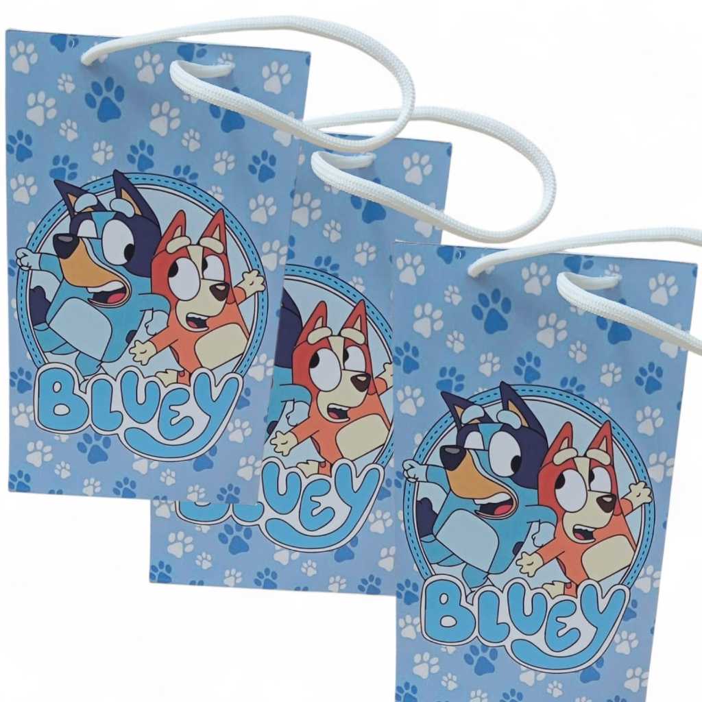 Sacolinha Surpresa Personalizada BLUEY AZUL Lembrancinha Festa Aniversário PEGUE E MONTE - Tamanho P -Envio Rápido