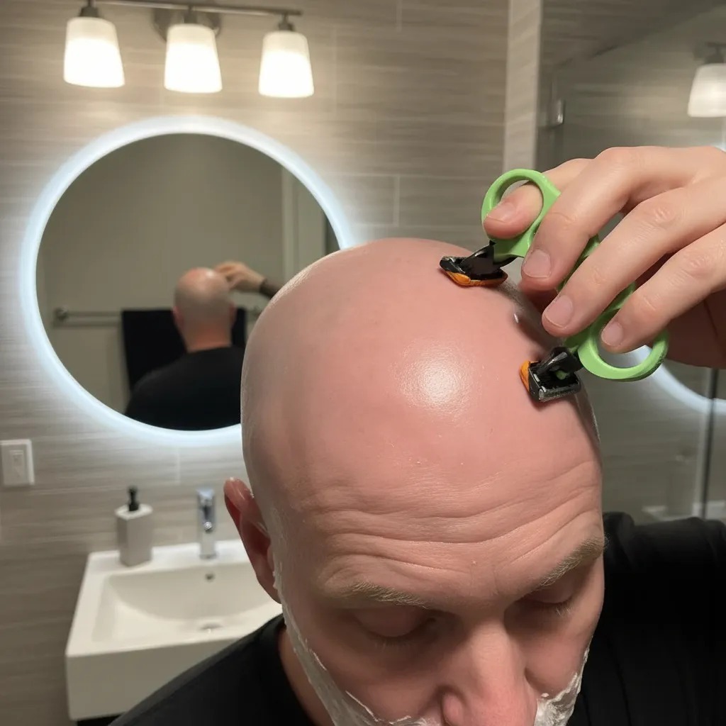 Máquina De Cortar Cabelo Portátil Gillete Rápida Careca Manual MINI Barbeador.Raspar a cabeça Facil, pratico e divertido