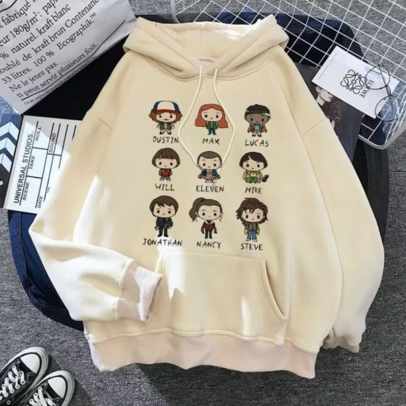 Moletom Canguru Com Capuz Estampado Stranger Todos Personagens Things Lançamento Qualidade Excelente