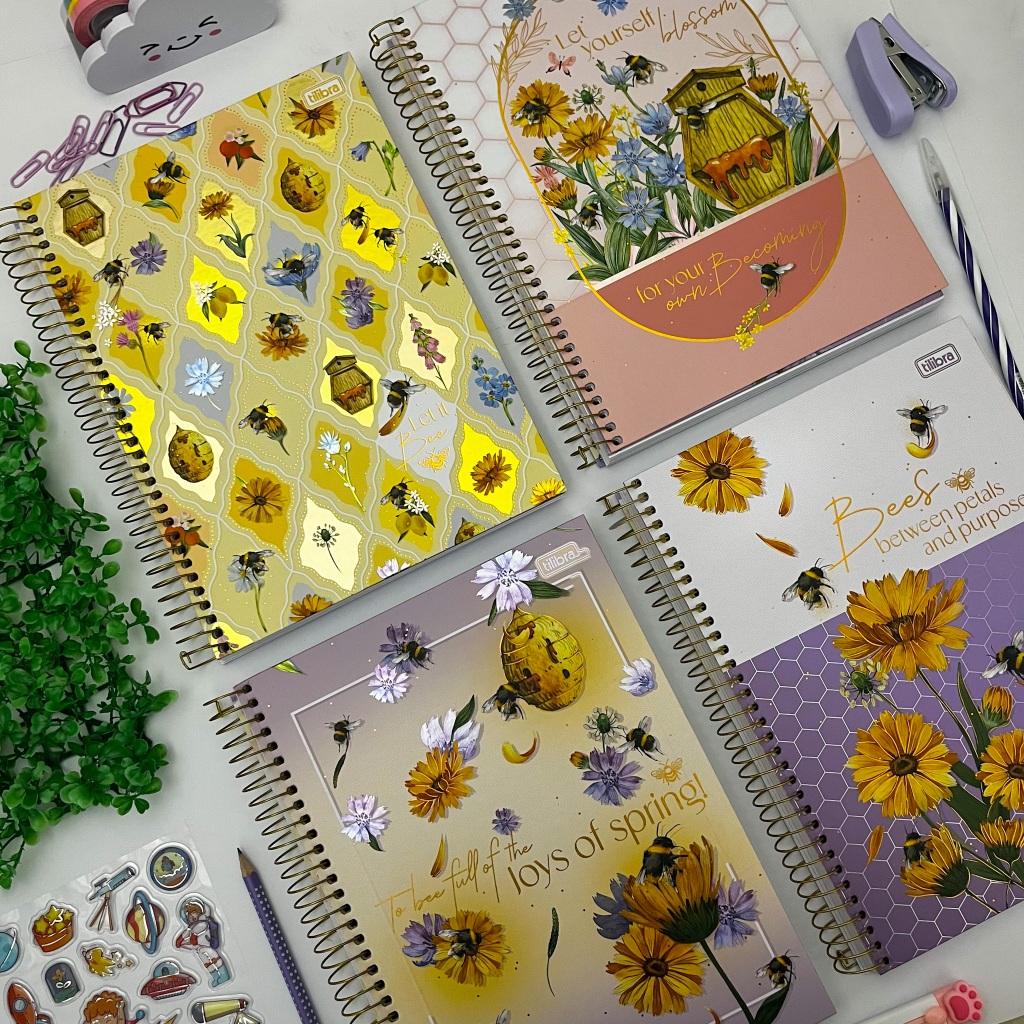 Caderno Universitário Honey Bee 20x27,5 cm 10 Matérias 160 Folhas - Tilibra em Oferta na Shopee