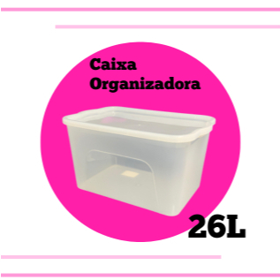 Caixa Organiza Tudo Transparente 26 Litros - Lig Brin - Ref: 2925