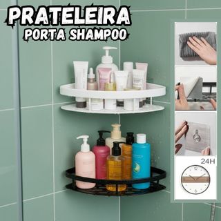 Prateleira Porta Shampoo de Canto para Banheiro Cantoneira Organizadora com Adesivo