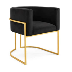 Poltrona Luna Luxo Base Dourada