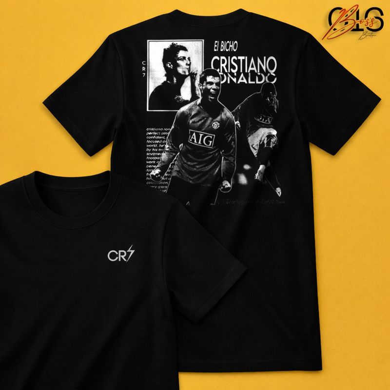 Camiseta Unissex Cristiano Ronaldo Estilo Futebol Algodão Confortável