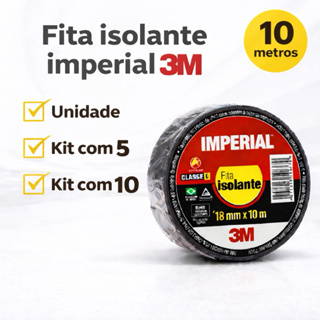 Fita Isolante 3M Imperial 10 Metros – Unidade, Kit com 5 ou Kit com 10 em Oferta na Shopee