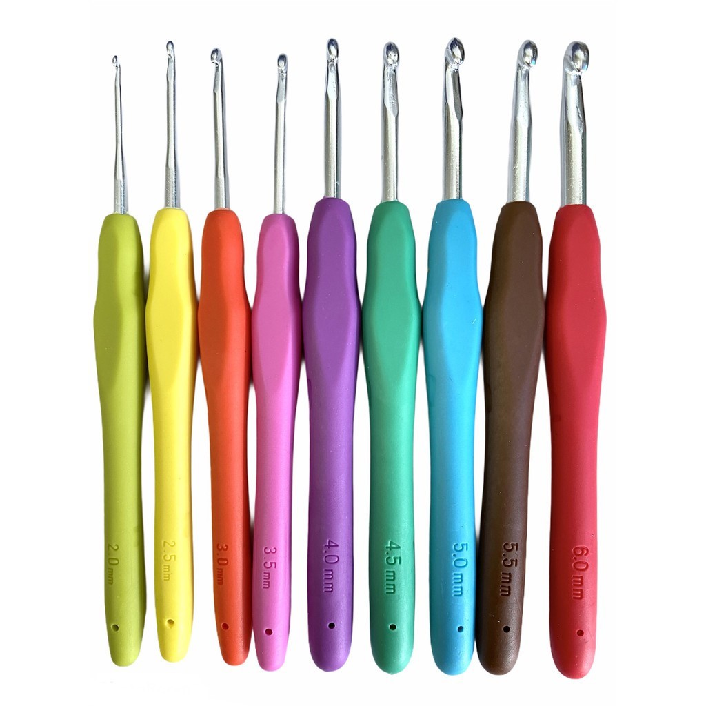 Kit 9 Agulhas Soft Crochê Cabo Emborrachado Lanmax 2 A 6 Mm