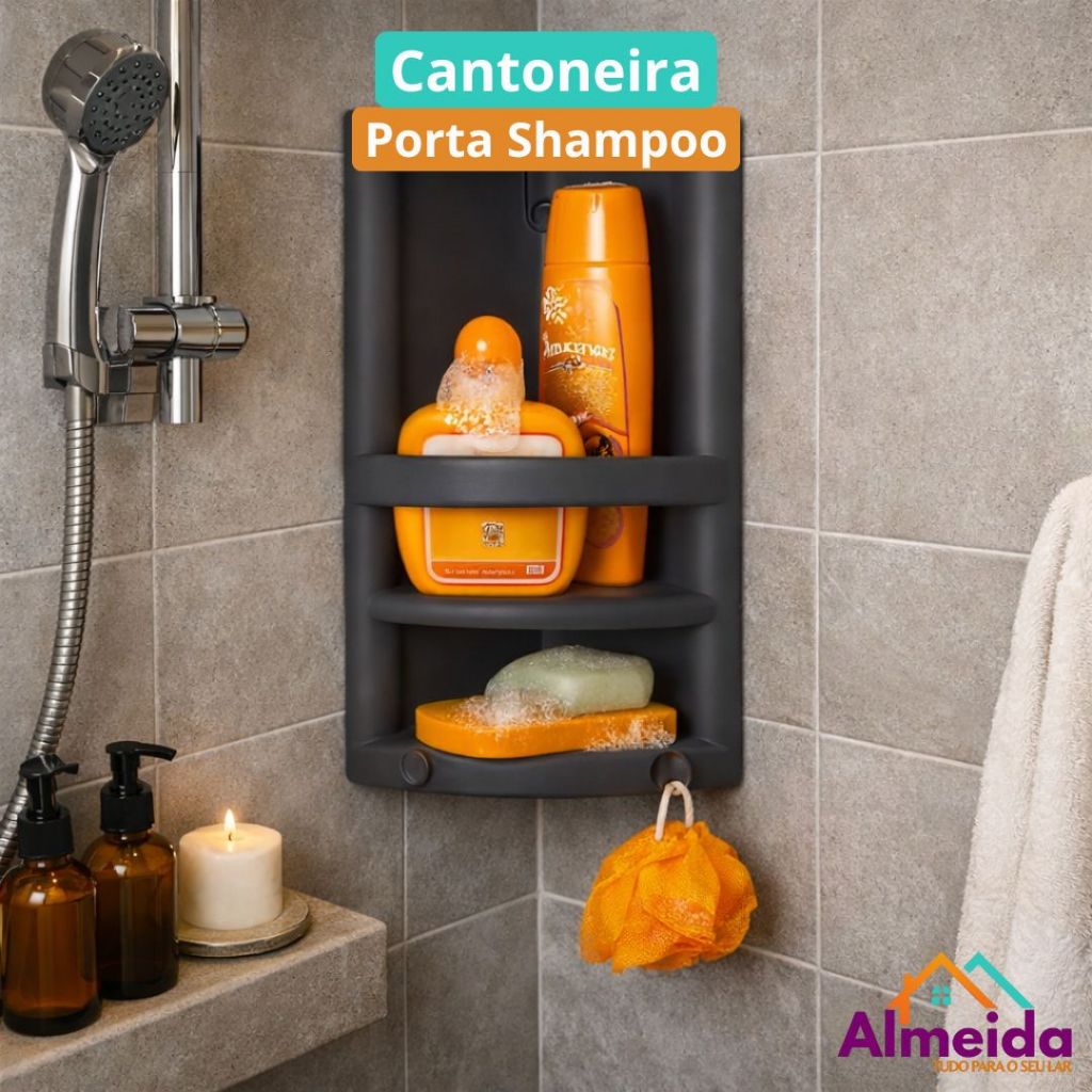 Cantoneira Porta Shampoo Para Banheiro Organizadora em Oferta na Shopee