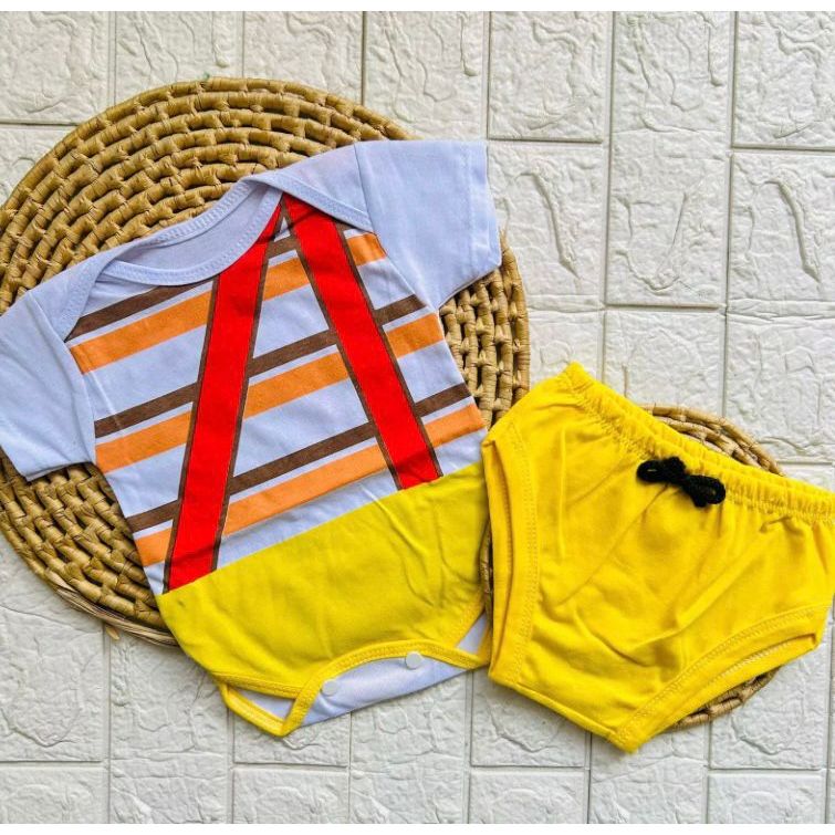 Conjunto Infantil Turma Do Chaves Body + Cueca Menino Aniversário Bebê Personagem Carnaval 6 a 12 Meses Tema Mesversário