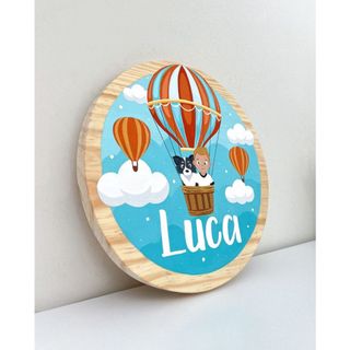 Placa Porta Maternidade decorativo Porta Decorativo Personalizado Com Nome Tema Masculino MDF Casa e Decoração