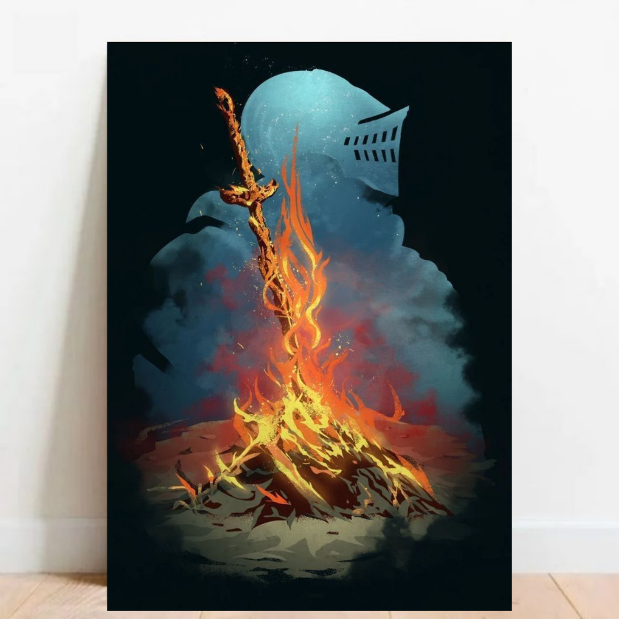 Quadro Placa decorativa geek Dark Souls Demon's Souls RPG aventura Game video game a2 60x40cm 032