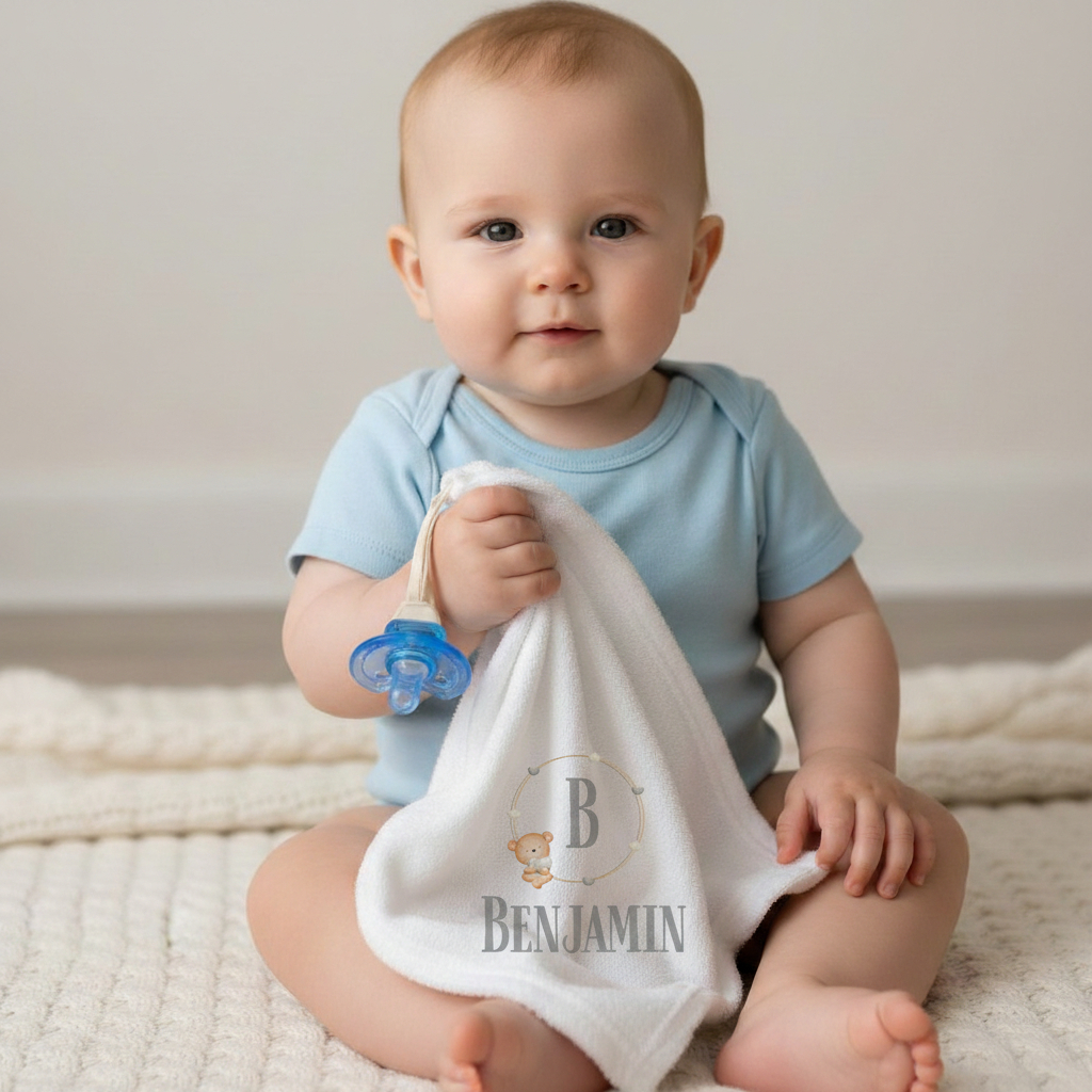 Naninha Para Bebê Personalizada com Nome Paninho Antialérgico Soft Estampado Menino Menina