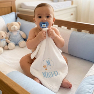 Naninha Para Bebê Personalizada com Nome Paninho Antialérgico Soft Estampado Menino Menina em Oferta na Shopee