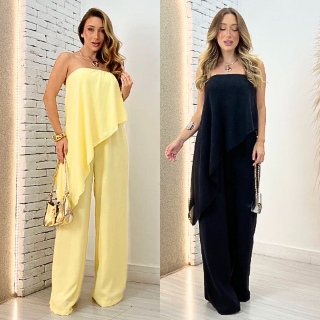 Macacão Feminino Assimétrico Pantalona Longo Duna Tomara que caia M G Elegante Social Alfaiataria Moda Mulher Verão em Oferta na Shopee