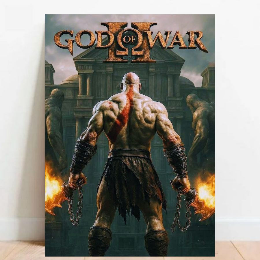 Quadro Placa decorativa geek God of War RPG aventura Game video game a2 60x40cm 01