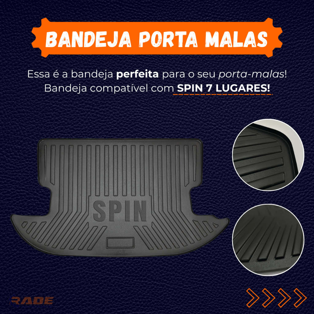 Protetor de Porta Malas Spin 7 lugares 2012 a 2021 2022 2023 2024 2025 Tapete Bandeja