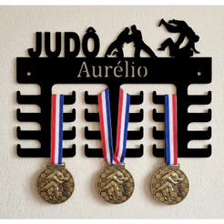 Porta Medalha Judô MDF Preto fosco- Suporte Medalhas