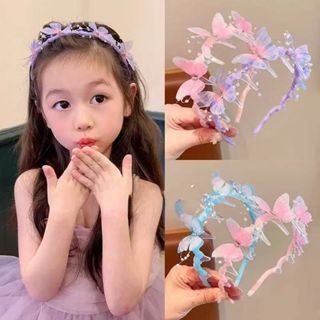 Tiara Infantil Borboletas Coloridas | Acessório de Cabelo Menina | Arco Princesa Festa Aniversário Fantasia em Oferta na Shopee