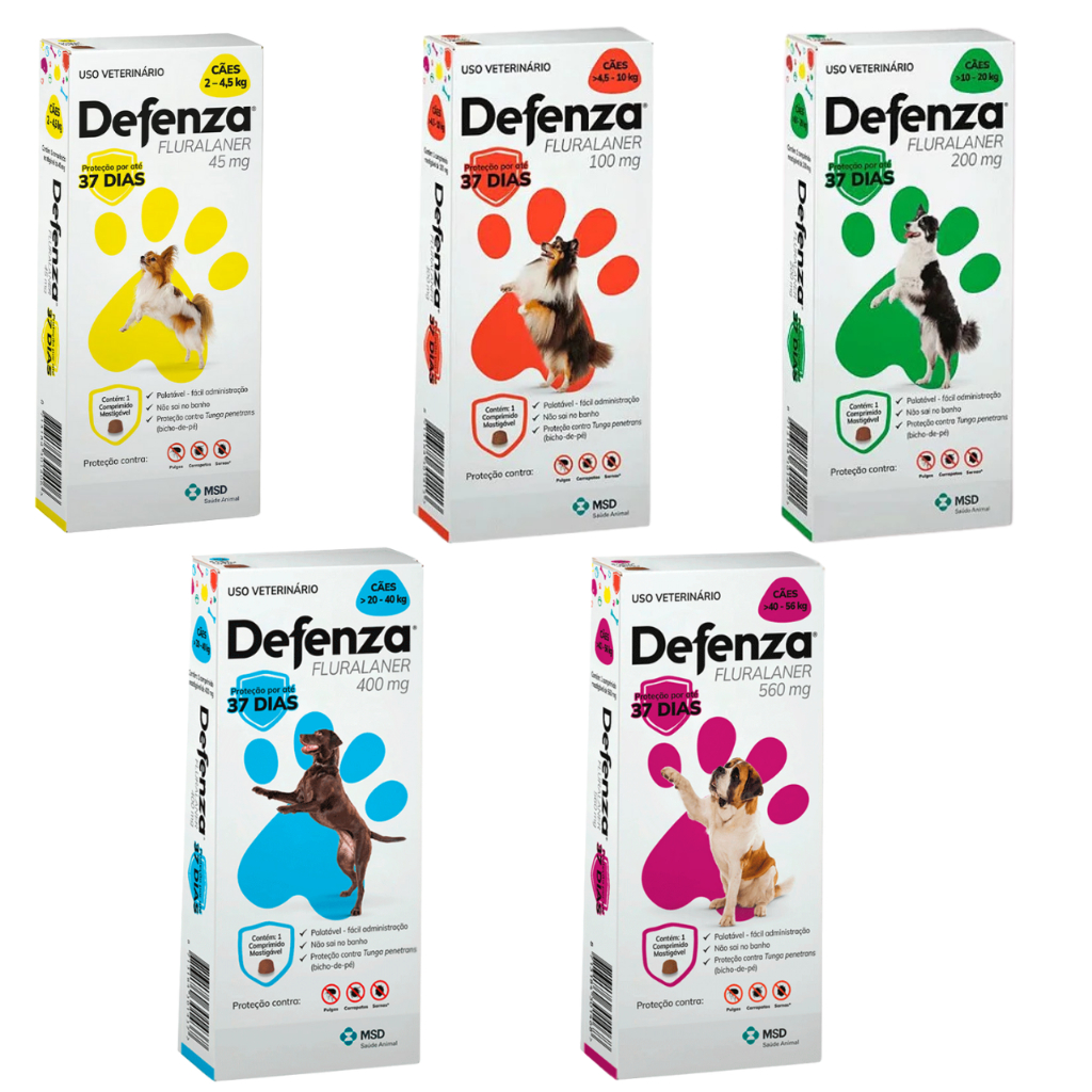 Antipulgas Carrapatos Defenza MSD Para Cães Contra Pulgas Carrapatos - Todos os Tamanhos