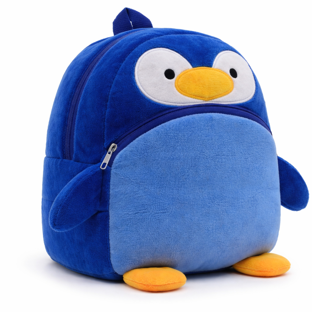 Mochila Infantil Bebê Mini Criança Mochilinha Passeio Pelúcia Presente Pinguim