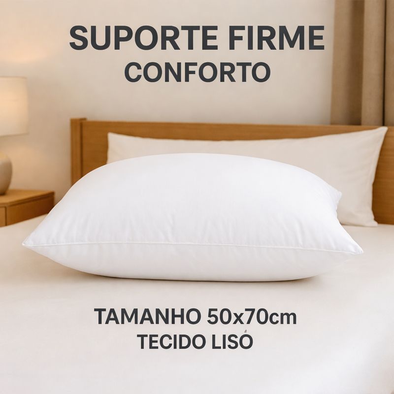 Travesseiro Premium 50x70 Alto Suporte Firme 100% Algodão Matelado Conforto e Luxo Antialérgico