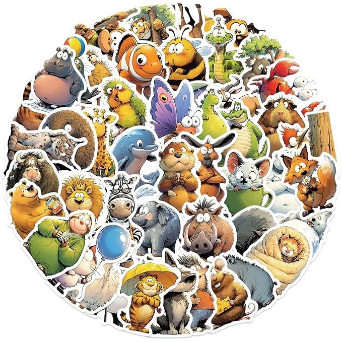 50 adesivos fofos, adesivos de garrafa de água à prova d'água, pacote de adesivos de vinil para laptop