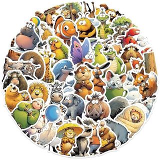 50 adesivos fofos, adesivos de garrafa de água à prova d'água, pacote de adesivos de vinil para laptop