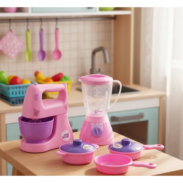 Kit cozinha brinquedo infantil batedeira liquidificador panelinhas diversão