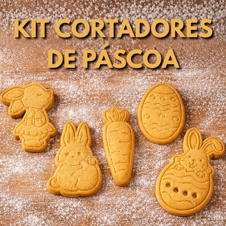 Kit Cortadores de Biscoito Páscoa 5 Peças Coelho Ovo Cenoura Confeitaria - Cortador Personalizado em Oferta na Shopee