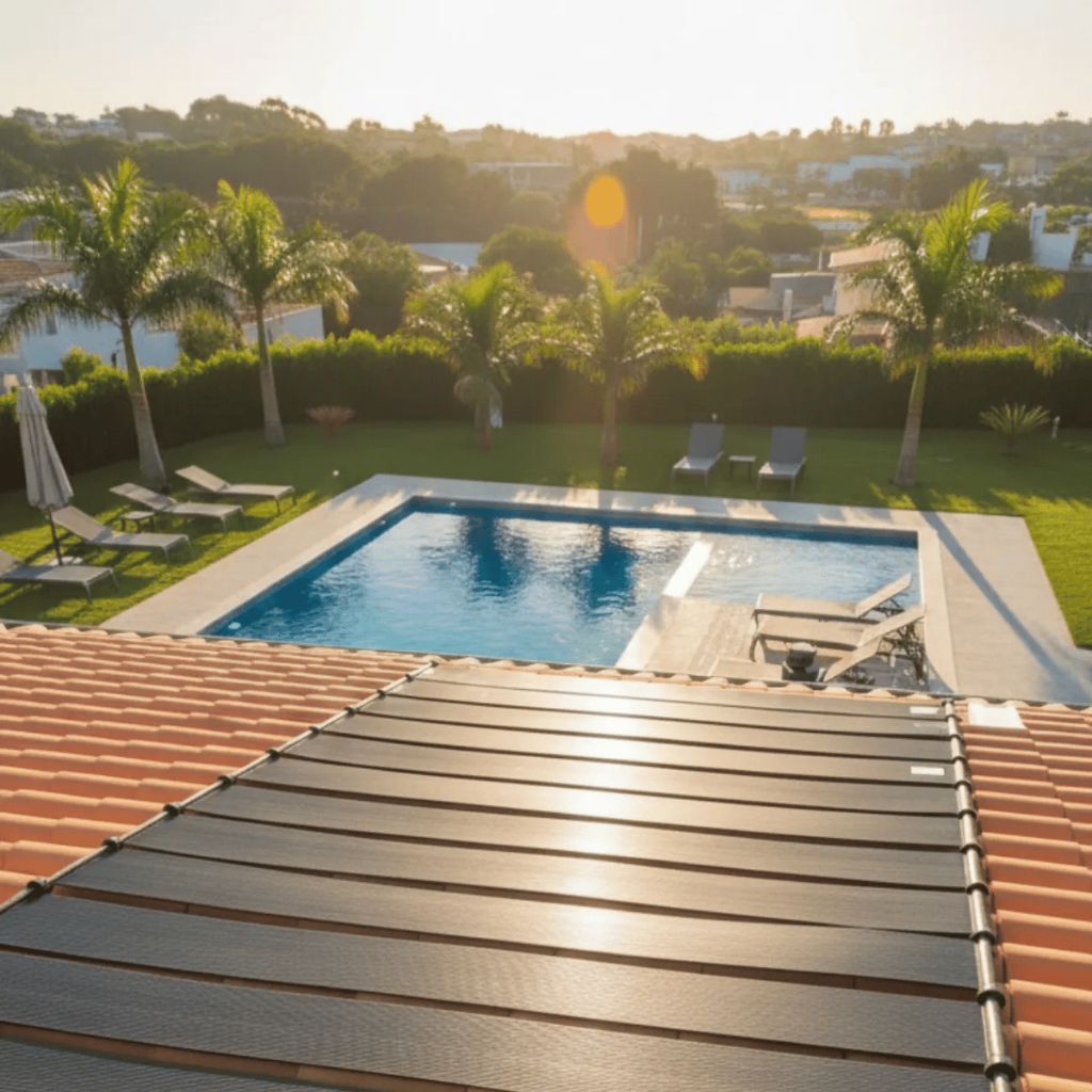 Kit Aquecimento Solar Piscina 5 Placas TS Solar 2m + Controlador + Quebra Vácuo
