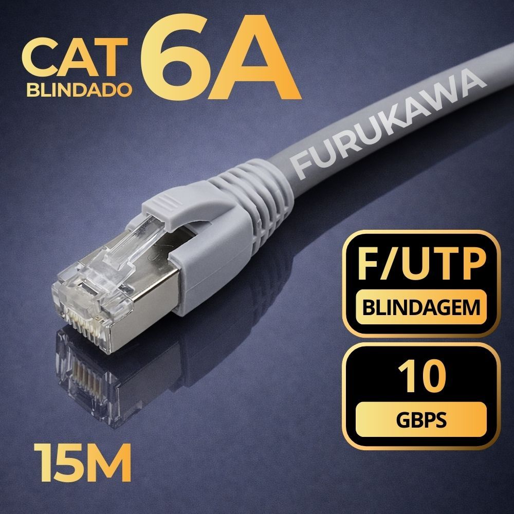 Cabo de Rede CAT6A 15 Metros 10Gbps Blindado Gigalan Furukawa