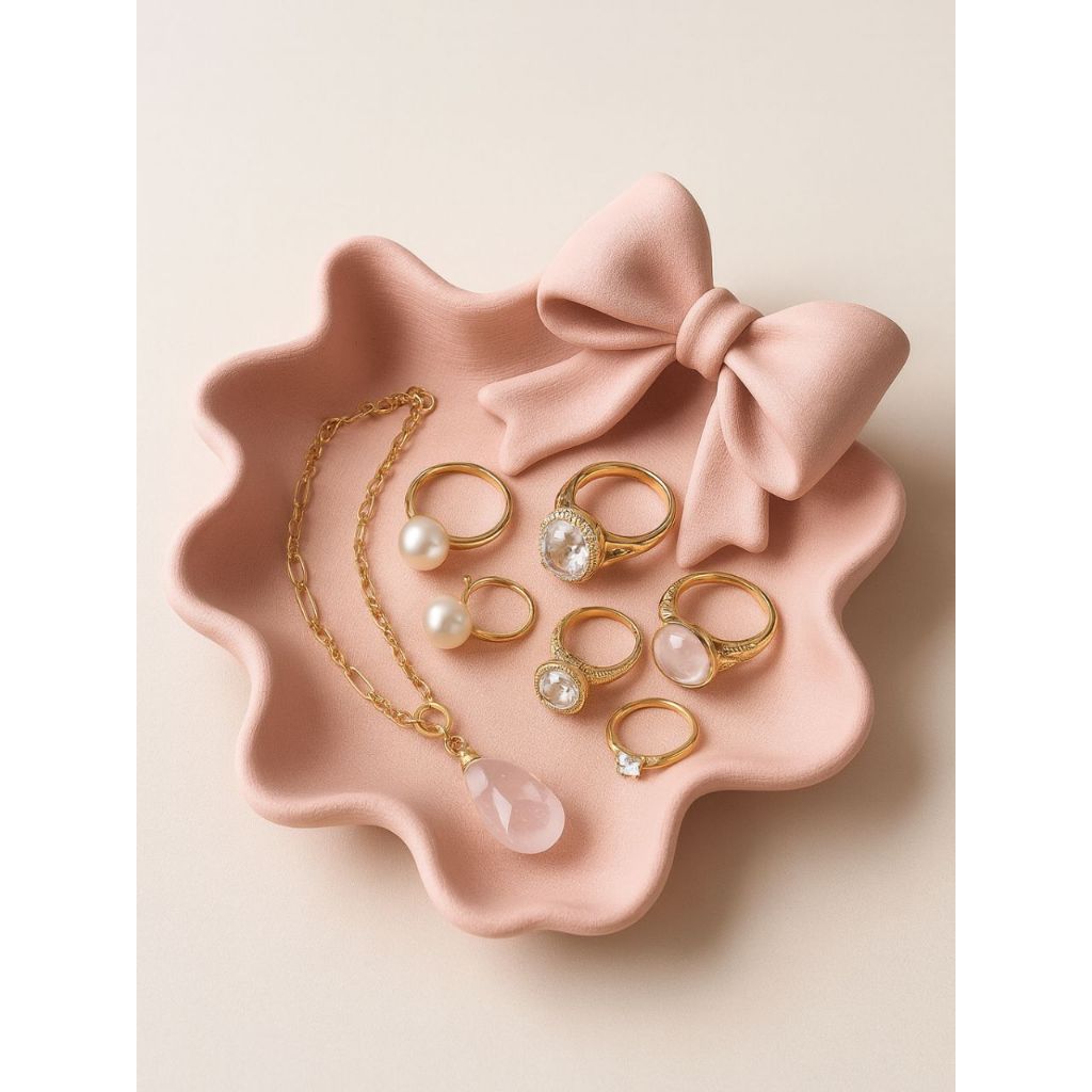 ❤️ Porta-Joias Decorativo Vermelho – Bandeja Elegante para Anéis e Acessórios ❤️