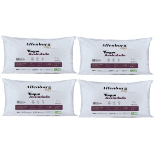 Kit 4 Travesseiros Toque Aveludado Extra Macio Altenburg em Oferta na Shopee