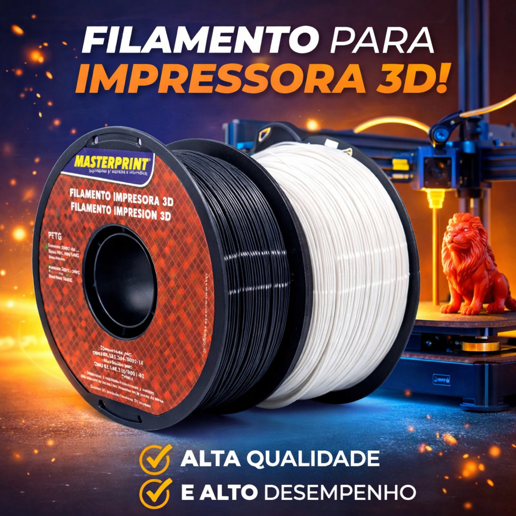 Filamento PETG Masterprint 3D 1.75mm Cores a escolha para Impressora 3D 1KG Envio Imediato em Oferta na Shopee
