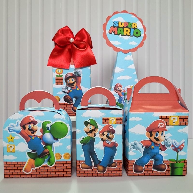 Personalizados Super Mario Desmontada Caixinha Lembrancinha Kit Festa Aniversário Games Menino