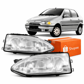 Farol Palio 96 97 98 99 2000 Cromado Lente Policarbonato em Oferta na Shopee
