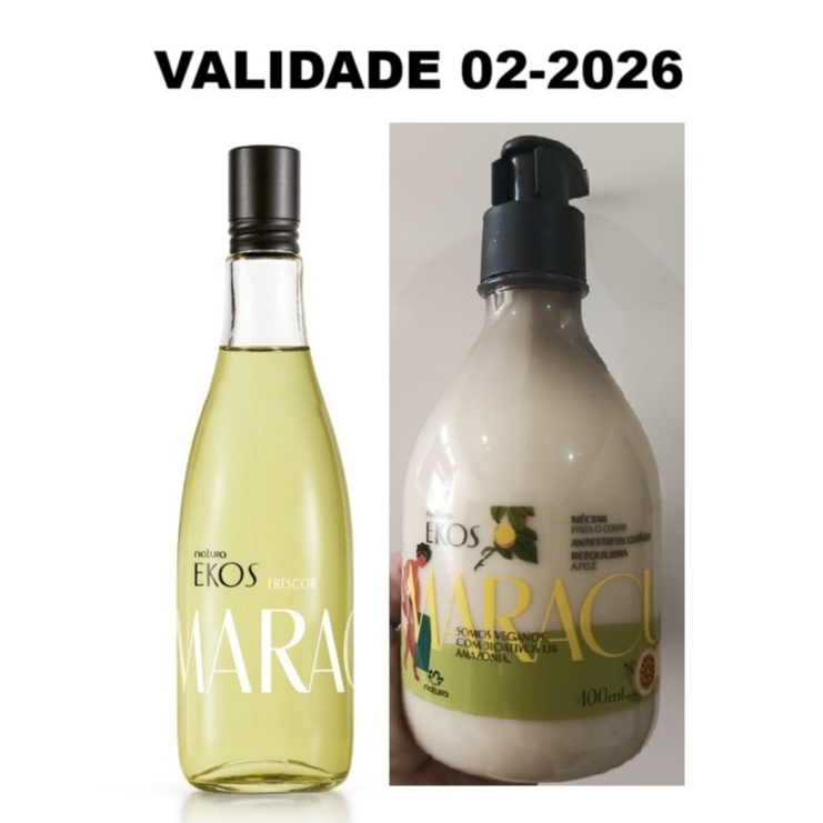 VALIDADE 2-2026 kit EKOS Maracujá Frescor 150ml+Hidratante Frasco 400 ml, Natura