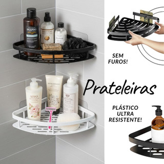 Prateleira Suporte Organizador De Parede Reforçado e Autocolante Para Shampoo Banheiro e Cozinha