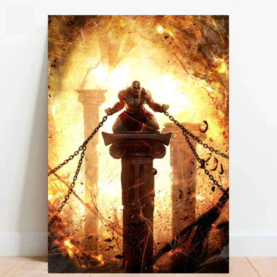 Quadro Placa decorativa geek God of War RPG aventura Game video game a2 60x40cm 015