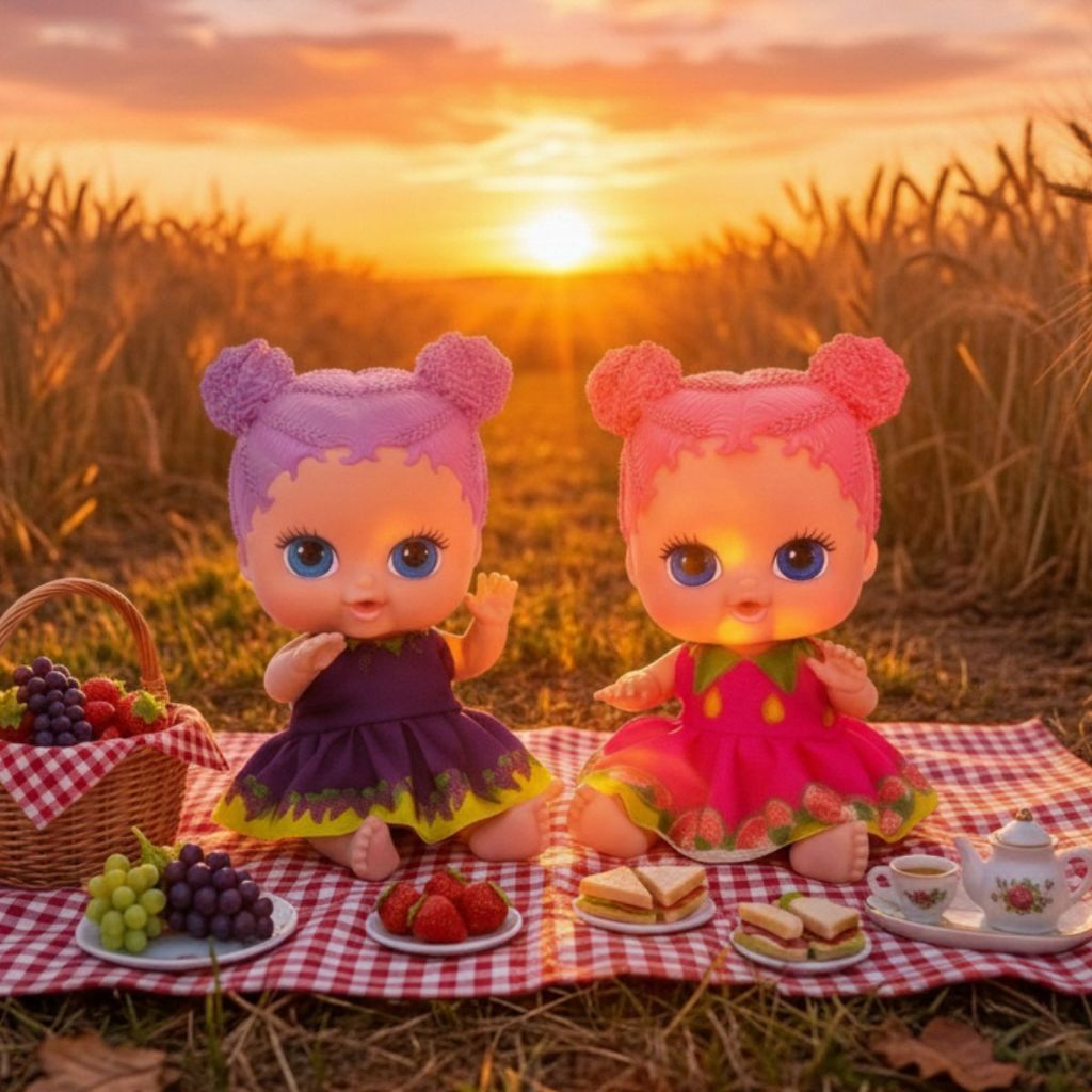 Boneca Frutinhas Uva e Goiaba presente infantil com cheirinho doce Diversão da Cotiplás!