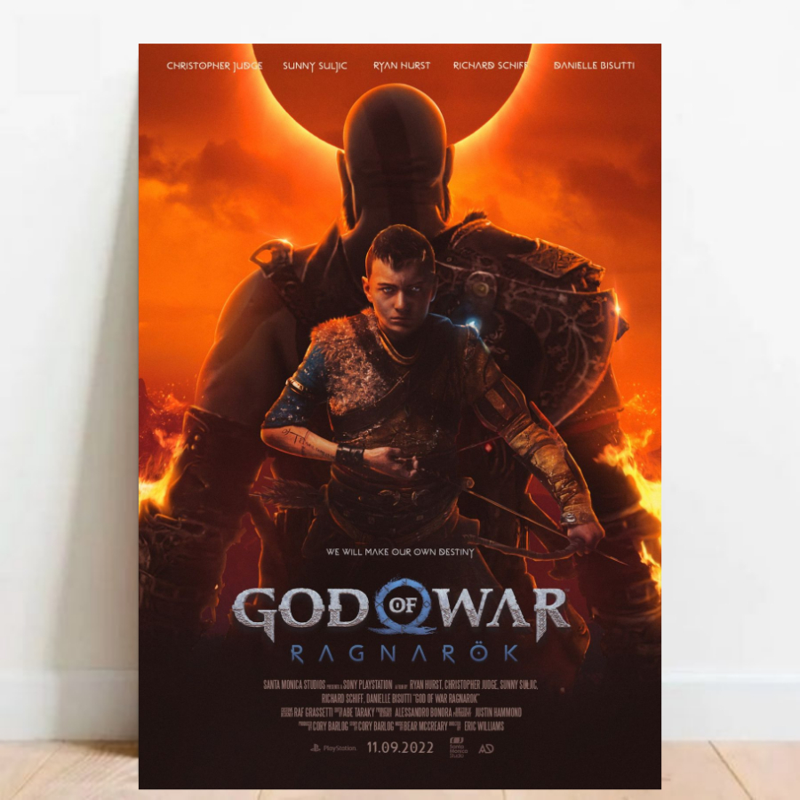 Quadro Placa decorativa geek God of War RPG aventura Game video game a2 60x40cm 017