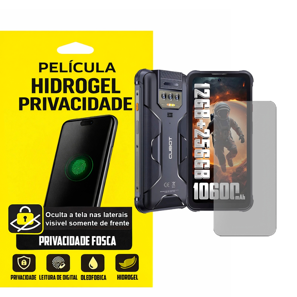 Película (Privacidade) Fosca Hidrogel Slim TPU Protetora para Smartphone Cubot Kingkong 8