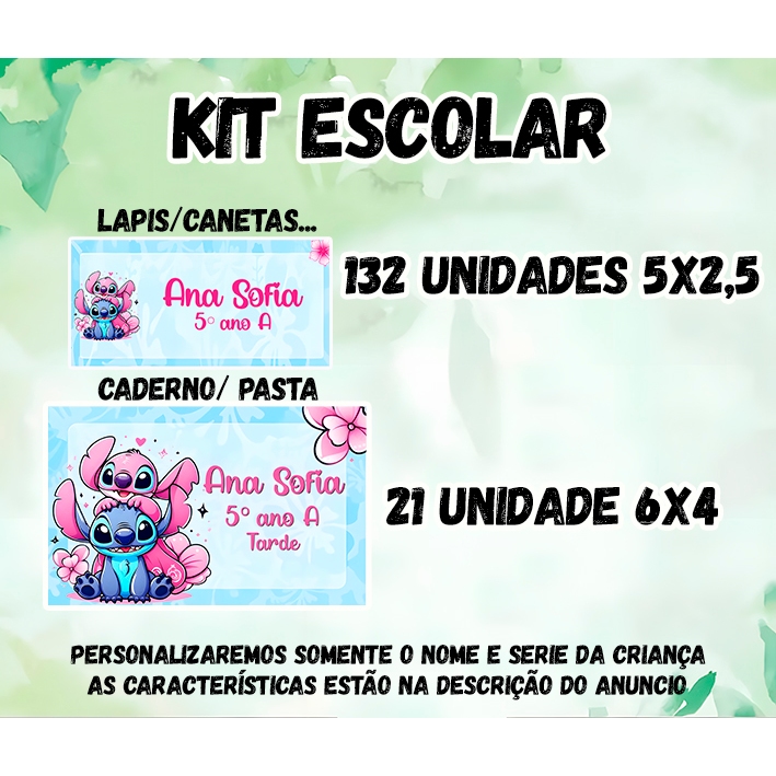 Kit 153 Etiquetas Adesivo Com Nome Para Material Escolar Lápis Caderno Pasta em Oferta na Shopee