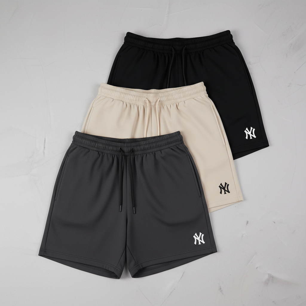 Kit 3 Short Bermuda Tactel Masculino Estampa NY Praia Secagem Rápida Verão Casual