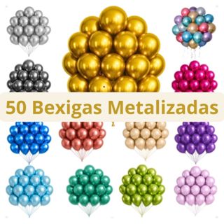 50 Unid Bexiga Cromada 10 Polegadas Grande Balão Metalizado Festas Decoração Aniversário Casamento em Oferta na Shopee