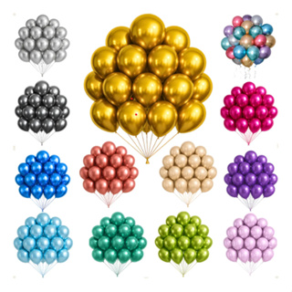 25~50 Bexiga Metalizada 10 Polegadas Balões Cromados Aniversário,  Festas em Geral Preço de Atacado em Oferta na Shopee