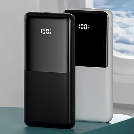 Power Bank 10000mAh A'Gold BTE-35 Carregador Portátil Turbo Cabos Lightning e Tipo-C Integrados Slim